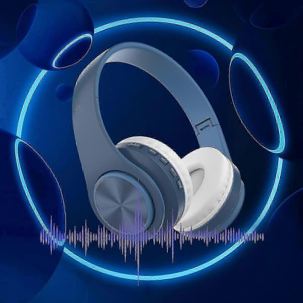 2025 Bluetooth-headset med mikrofon Trådlöst headset med mikrofon Bluetooth 5.0-headset 10 timmars arbetstid Brusreducerande Bluetooth-headset Blue