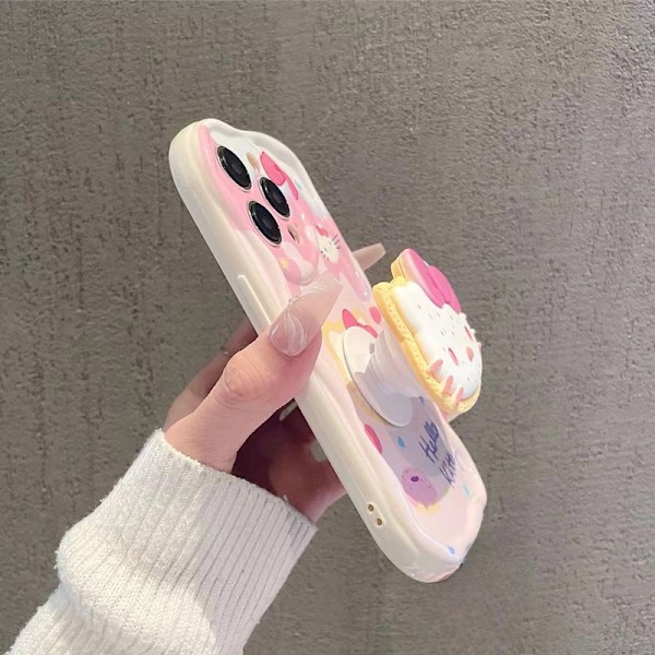 Kawaii iPhone-deksel - Søt Katte-Tegneserie TPU Mobiltelefondeksel med Luftpute Stativ Designet for Jenter og Gutter iPhone 11 Pro