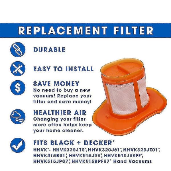 Filtre til Black+decker Hhvkf10, Hhvk320j10, Støvsuger