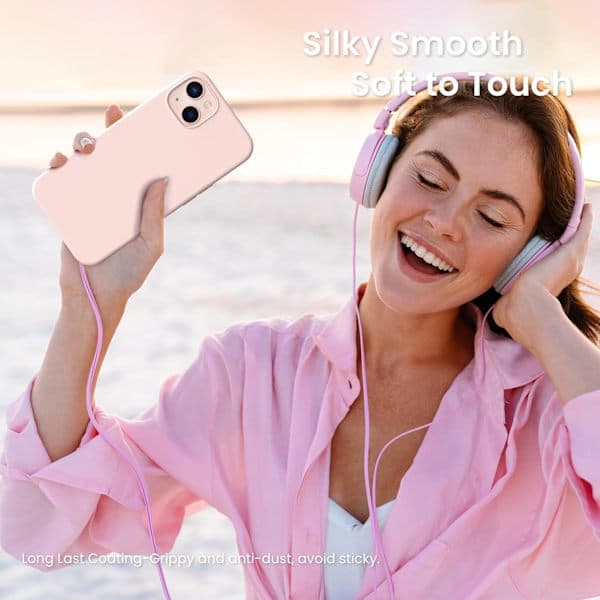 iPhone 13 Case, Liquid Silicone Case for 6.1 inch iPhone 13, Ultra-Thin Case, Full Body Shockproof Protective Soft Case Chalk Pink Chalk pink