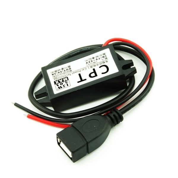 12V til 5V DC-DC Spenningsomformer Strømforsyningsadapter Spenningsregulator Enkel å bruke Enkel Single USB