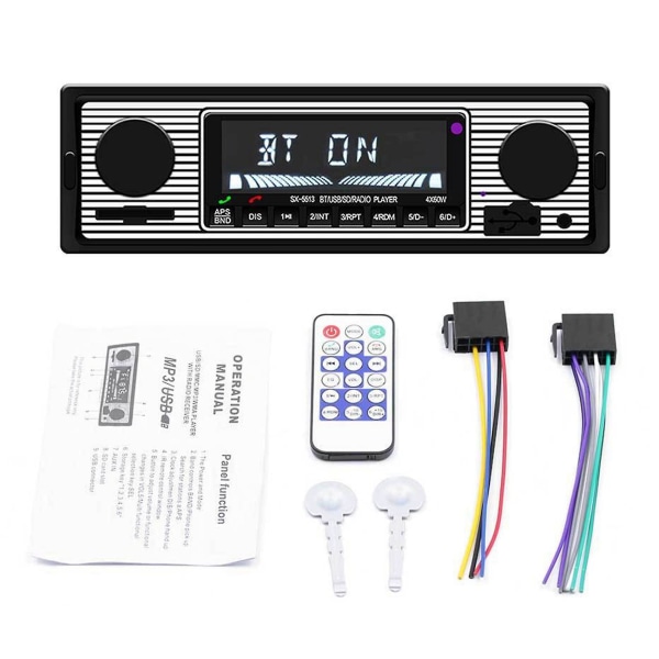 1 DIN Retro Bilstereo Audio Automotive Bluetooth med USB USB/SD/AUX-kort FM MP3-afspiller PC Type:-5513 Photo color