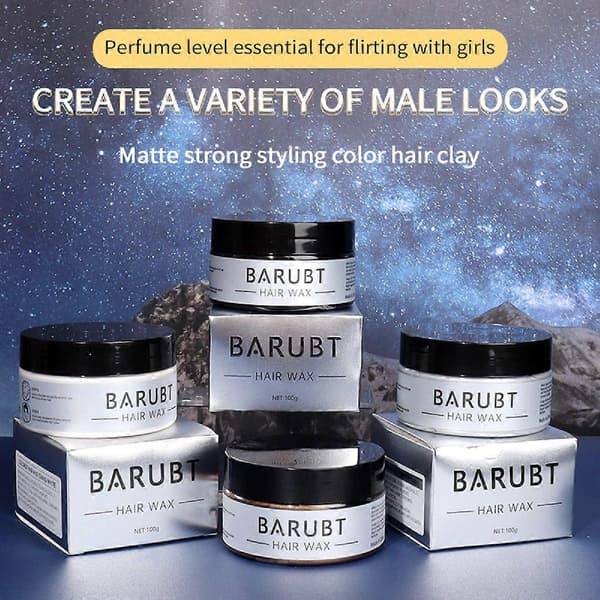 Barubt Hårvoks - Stærkt Hold Hårstylingvoks, Mat Finish, Langvarig Formdefinition, Nem at Påføre og Vaske Ud 2PCS