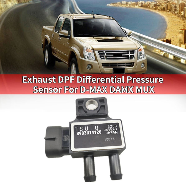 Biludstødning DPF differenstryksensor til D-MAX DAMX MUX 8983314120 Black