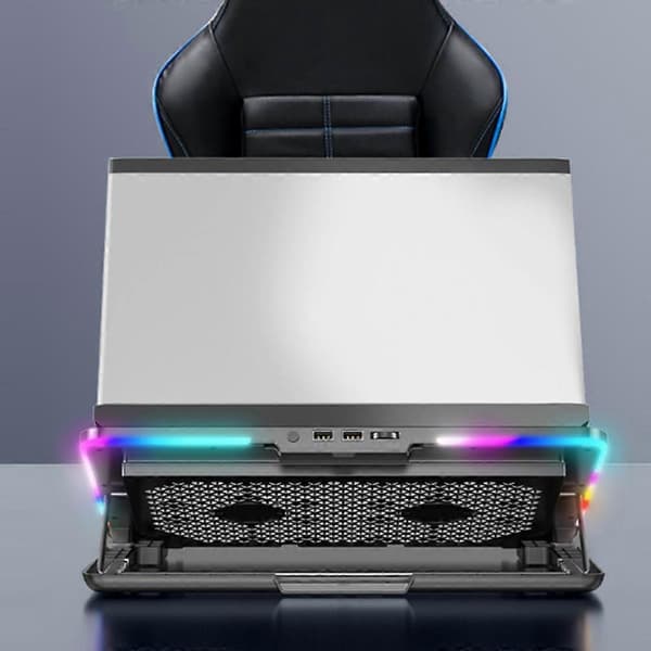 Bærbar Gaming Laptop Kølepude 6 Kraftfuld Blæser Bordstativ Køler Black One Size