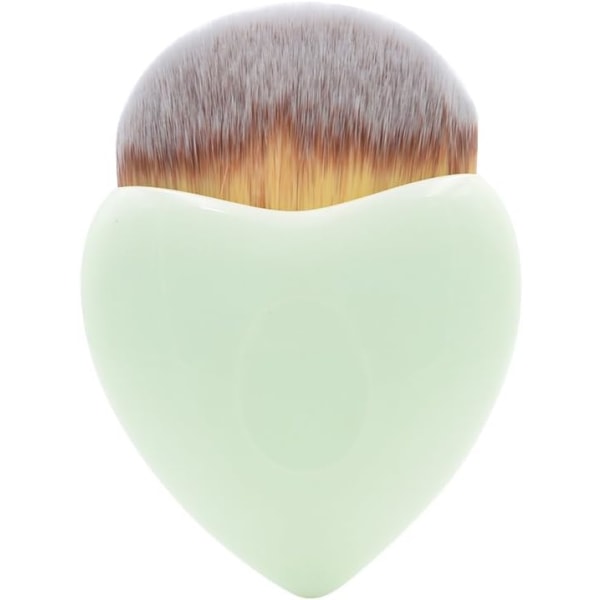 Hjerteformet makeupbørste til foundation, konturering, påføring af blusher (lysegrøn)