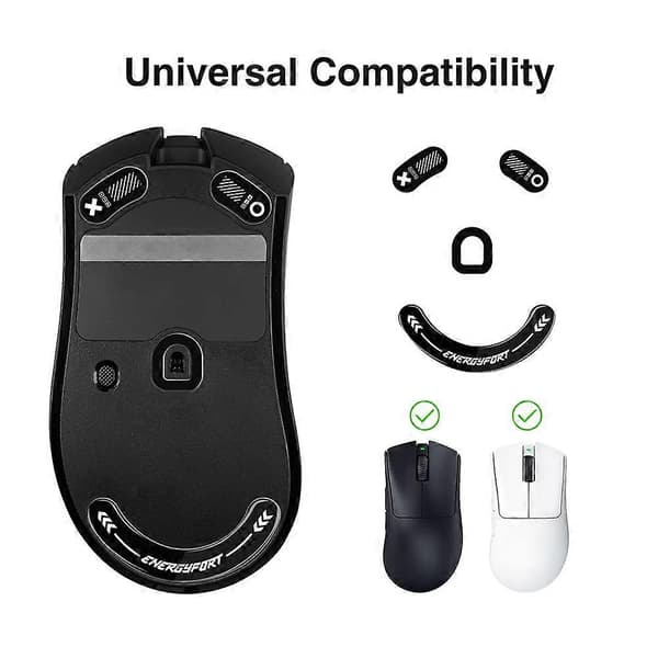 Erstatningsmusefødder til Razer DeathAdder V3 Pro for forbedret glid og præcision i gaming, hvid White