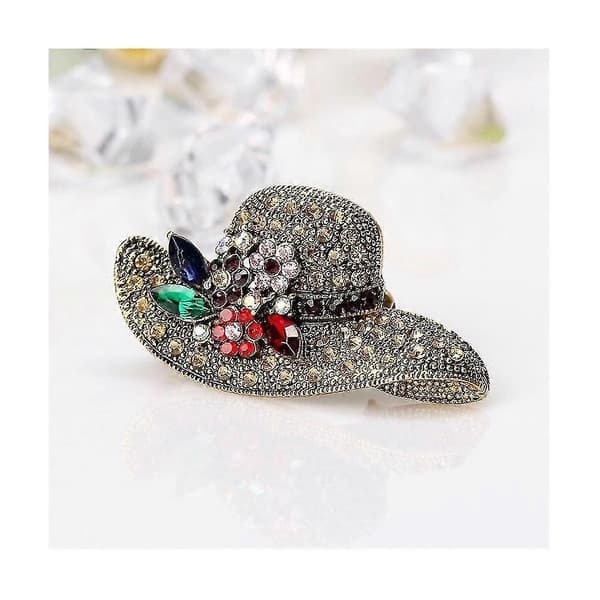 Retro Krystal Blomster Hat Brocher Til Kvinder Solhat Topee Design Passer Skjorte Broche Pins Gaver