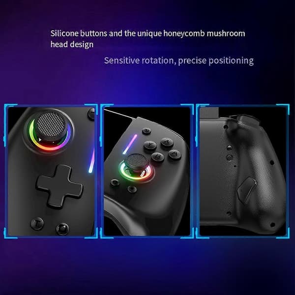 Til Switch Gamepad Controller Indbygget 6-akset Gyro Design Håndholdt Greb Dobbelt Motor Vibrationer JoyPad A Black