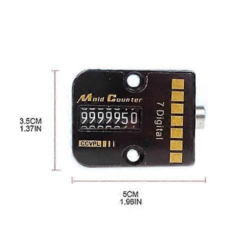 Mekanisk teller 7-sifret automatisk minneformteller Firkantet 9 cm