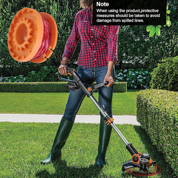 Set med 6 spolklippare för Worx WA0004.1/WA0010, kompatibla med Worx WG154 WG163 (6 spolar + 1 lock)