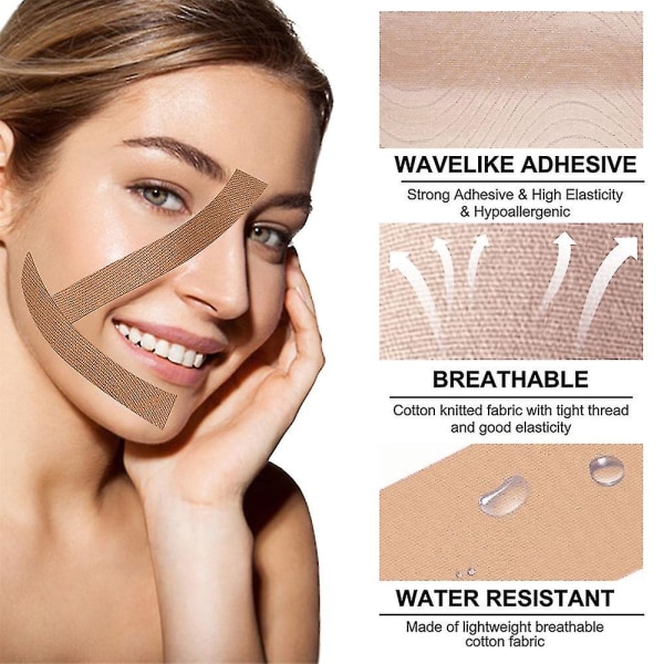 3 stk Myofascial Lift Tape for ansiktsbehandling Belter Anti-rynkeplaster Anti-fryse nakkeløftende klistremerker for oppstramming av huden