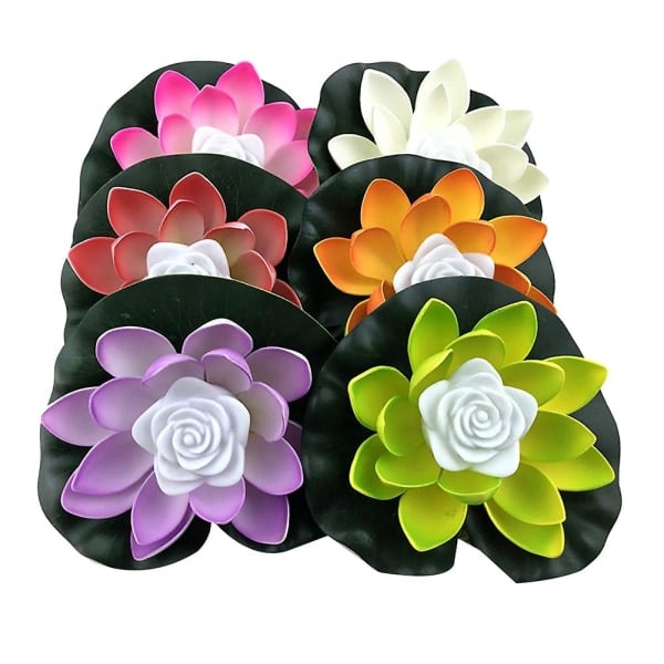 18/28cm Kunstig Lotusblomst LED Svømmebasseng Hagedam Flytende Blomsterlampe Jikaix Hvit White 28 cm