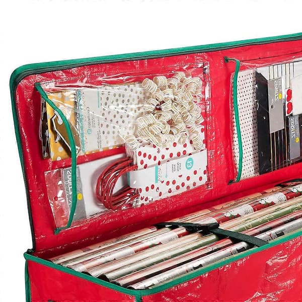 Pappersförvaringsväska Standardrullar med omslagspapper Presentbehållare Organizer Red One Size