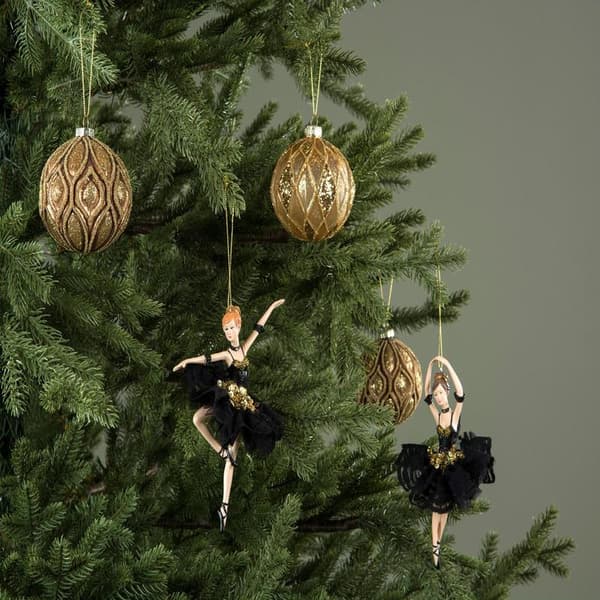 En Mängd Dekoration - Julgranspynt Glaskula Gloria Koppar 8cm 4-pack gold