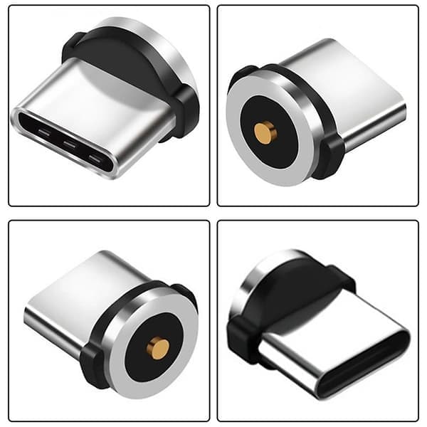 9 stk roterende pluggadapter Mini Usb magnetisk adapter Magnetisk telefonkabeladapter Magnetisk plugg Mikro magnetisk ladeadapter [GGL] Sølv