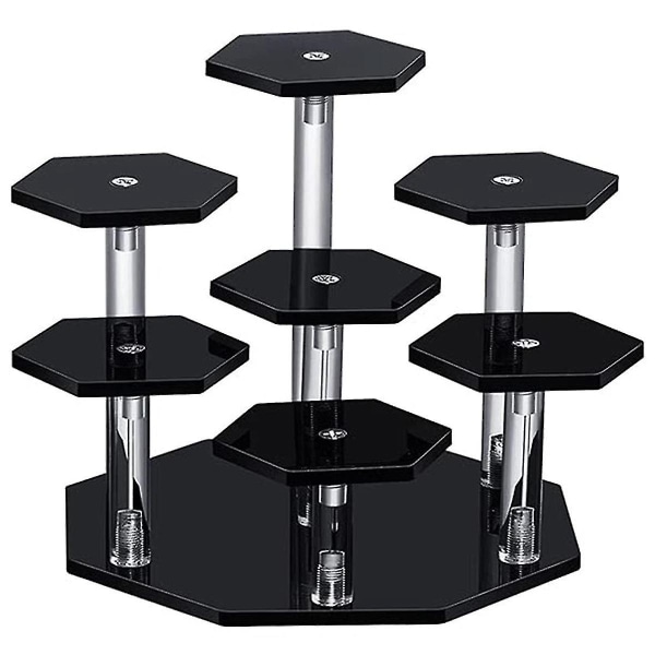 Acrylic Risers Display Stand, 7-tier Parfym Organizer och Cupcake Stand, förvaringsdisplay Stand For Co