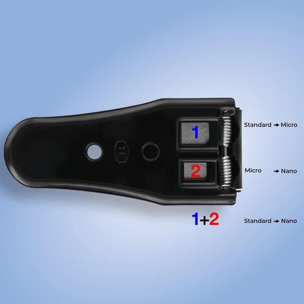 6 stk. 4 i 1 Dobbel SIM-kortklipper med adaptersett (Nano, Micro)