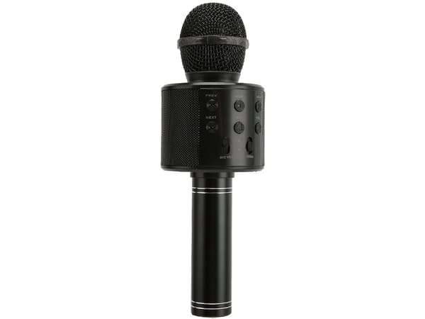 Langaton Bluetooth-karaokemikrofoni pyöreä kaiutin kotelolla, eri tilat Svart black