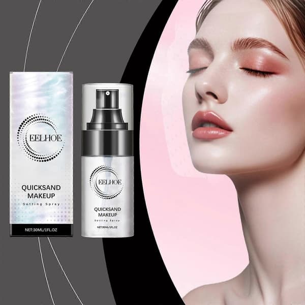 Langtidsholdbar makeup-setting spray forbedrer makeup og fugter i lang tid. Den er behagelig og siger farvel til pudret makeupfjerning.