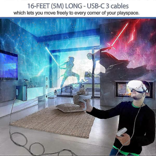 Usb 3.2 Typ A Till C Kompatibel Quest 2 Länkkabel Pc Länk Förlängningskabel 5M