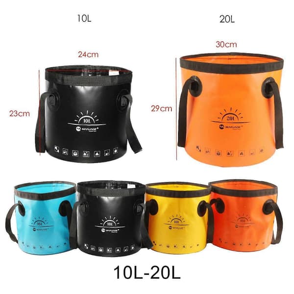 Hopfällbar hink vikbar vattenbehållare bärbar för camping 10L gul B Blue 20L 20L