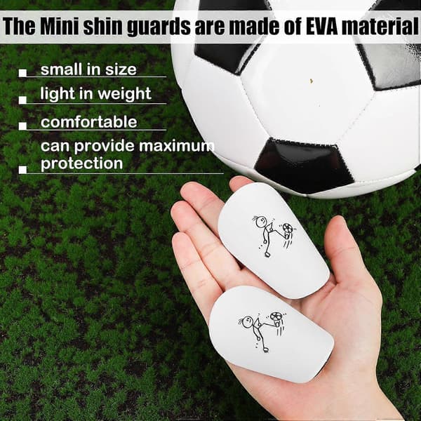 1 par mini benskydd för fotboll, extra mini benskydd, skyddsutrustning (10x6cm, vit)