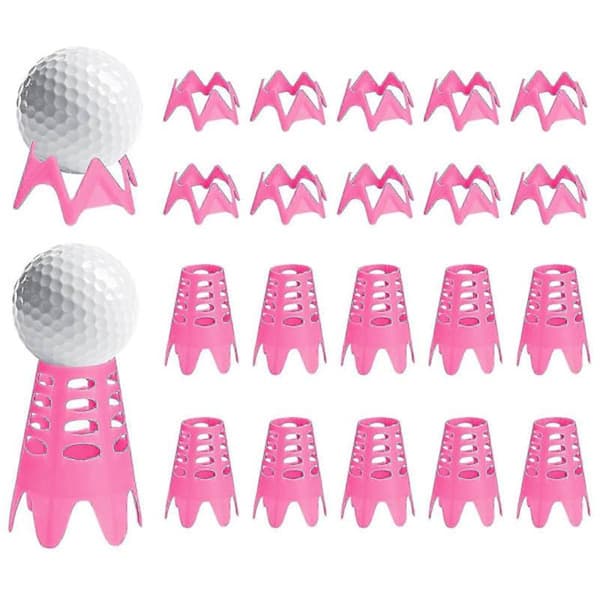 Plastic Golf Tees for Home Simulator, Golf Tees for Outdoor and Indoor Use, Simulator Training, Practice Mat, Golf Tees-Pink Pink