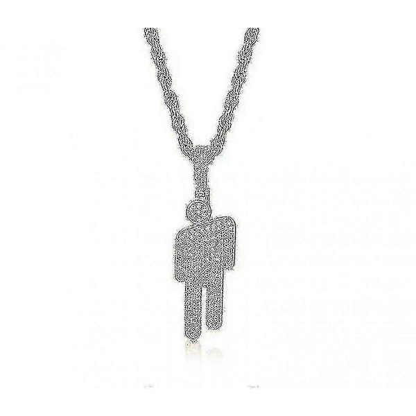 Billie Eilish Dam Halsband Silverhänge, berlocker