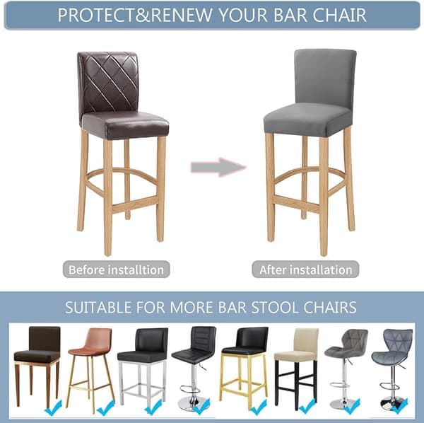 Barstolstrekk, avtakbart elastisk vaskbart stolstrekk for Sho