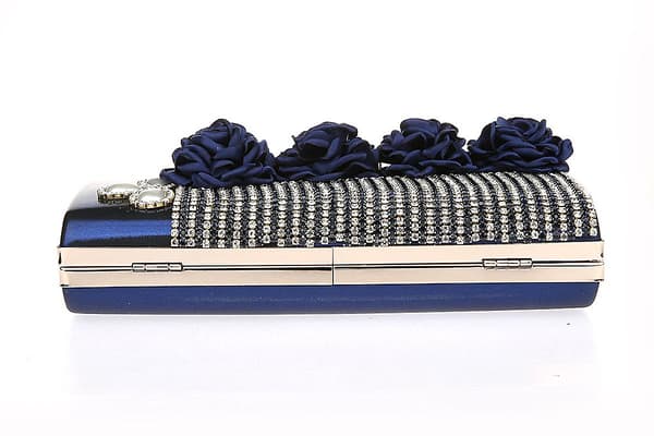 Bryllupsfest Blomster Aftentaske Navy Blue