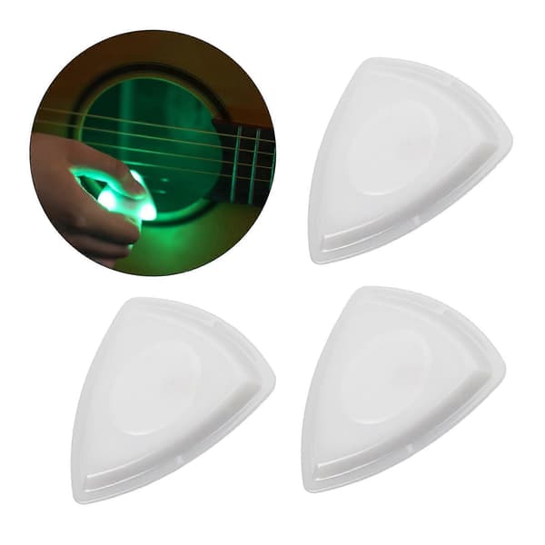 3 stycken LED-gitarrplektrum Ukuleleplektrum Halkfritt för gitarrnybörjare Presenter green light