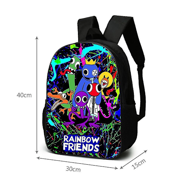 Rainbow Friends -reppu, suuri kapasiteetti, koululaukku lapsille, pojille ja tytöille vY A A