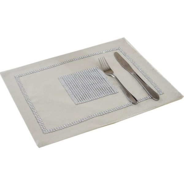 Plastunderlag for spisebord Sett med 4 Risvit Jul-12x16
