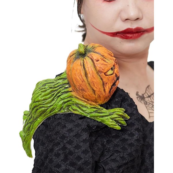 Halloween-juhlan hauska olkapäällä istuva nukke cosplay-pukeutumiseen (kurpitsan olkapäällä istuva) Pumpkin Shoulder Sitter