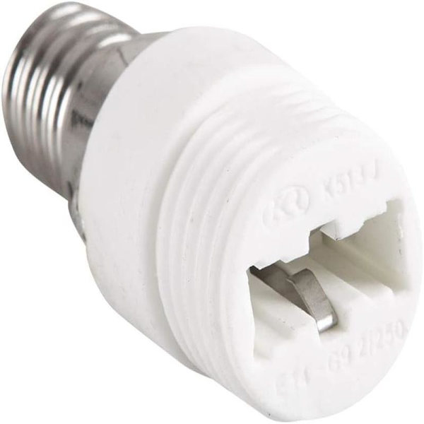 2-pak E14 til G9 Keramisk Sokkeladapter til LED, Halogen, CFL Lyskilder