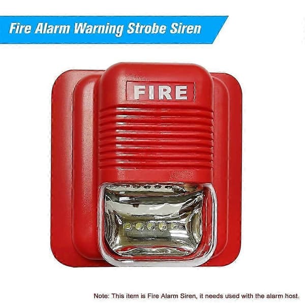 Brandalarm Advarsels Strobe Sirene Horn Lyd & Strobe Alarmsystem til Hjemmekontor Hotel Restaurant