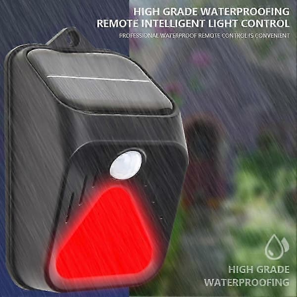 Solar bevægelsessensor alarm lampe udendørs sol sirene Red