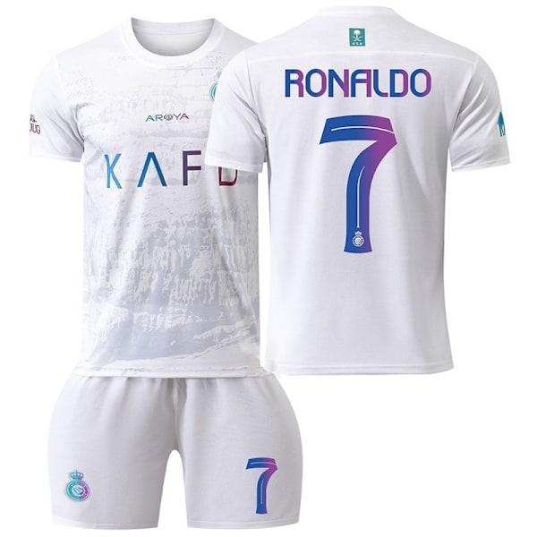 Cristiano Ronaldo #7 23-24 Al Nassr FC Fotballdrakt for barn Treningsklær for voksne høy kvalitet Ronaldo No. 7+hvit Ronaldo No. 7+white Ronaldo No. 7+white 22