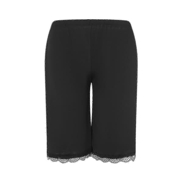 2025 Kvinders Satin Culottes Lingeri Shorts til Sengetid Black M