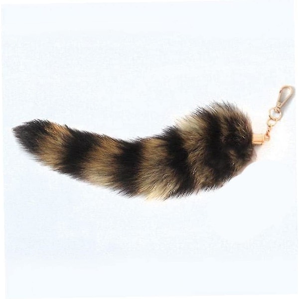 Stor Fluffy Hale Vedhæng Nøglering Holder Nøglering Bil Taske Hængende Ornament Guld(brun)(1 stk)