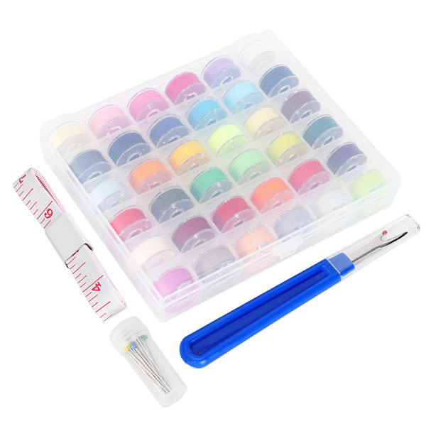 Undertråd med tråd Transparent spole Tilbehør for sybroderimaskin 36 fargeoppsett 0.2