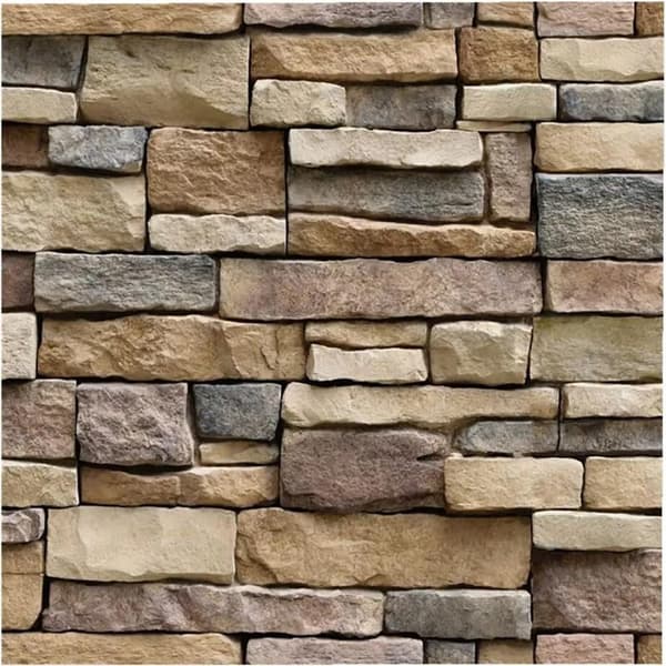Självhäftande väggpaneler dekorativ steneffekt 3D-paneler PVC stenmur 45cm x 1m