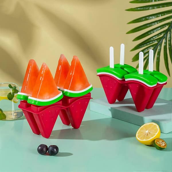 Vannmelon Freeze Pops Former 4 Hulrom Vannmelon Iskremform Frossen Is Ispinnemaker Hjemmelagde Ispinnformer