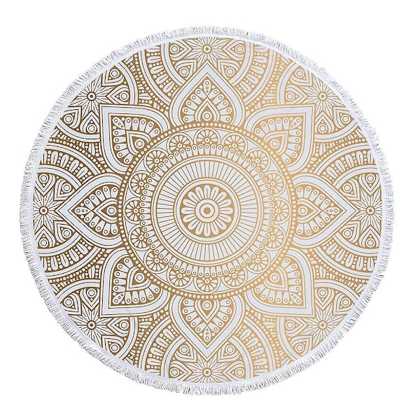 Rund mikrofiber mandala strandhåndkle hippie boho strandhåndkle med dusker overdimensjonert wrap teppe tr