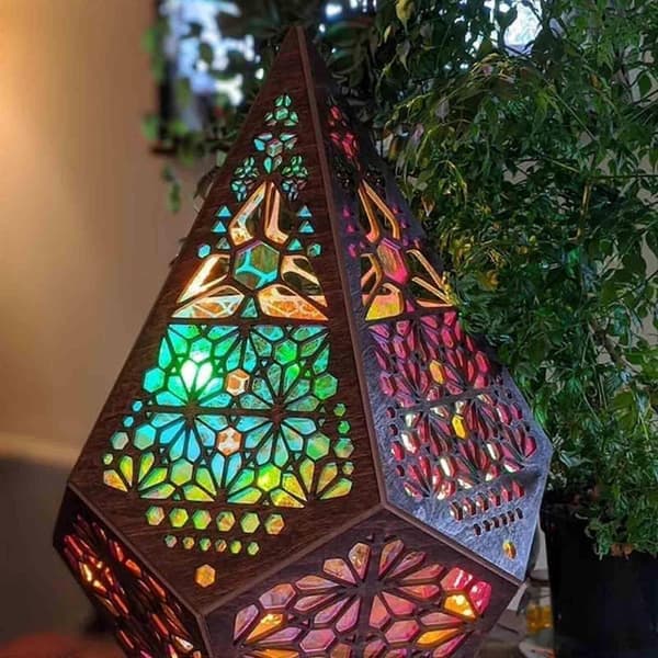 Bohemsk Mosaikk Stjernehimmel Gulvprojeksjonslampe Bord Nattbordslampe