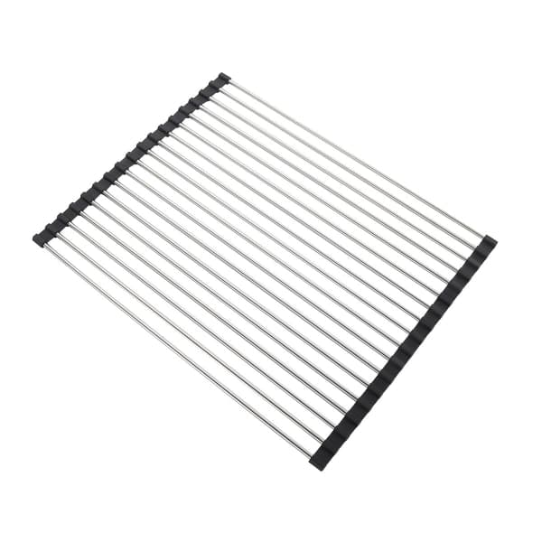 Rullbart oppvaskstativ i rustfritt stål - Sammenleggbart 45 x 35 cm