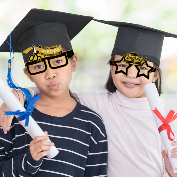 12 stykker Graduation Sesong Briller Shades Briller Kjole Rekvisitter Foto Rekvisitter Graduation Hat 2023 Festrekvisitter 2023 Graduation Briller Gratulerer