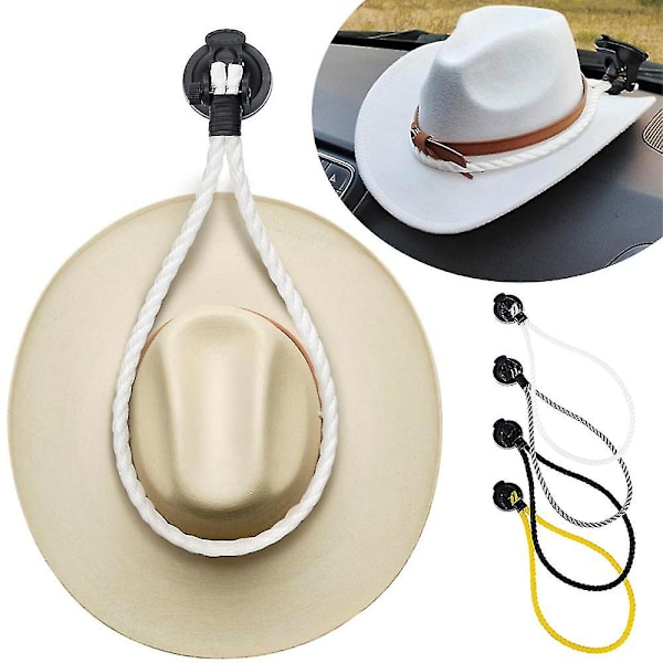 Universal Hat Mount Hanger med sugekopp, Cowboy Hat Mount for Vehicle, Cowboy Hat Holder Rack for Trucks/SUV/Vehicle White