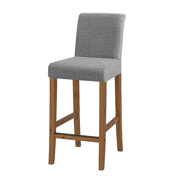 4 stk. kafébarstol Jacquard-trekk, elastisk spisestue, armløs stol, trekk Light Grey One Size